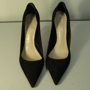 Schutz Black Suede Lou Pump